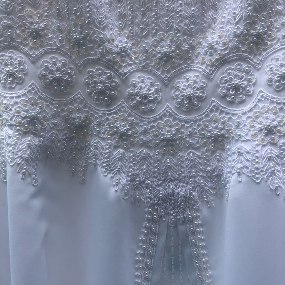 Beautiful Beaded White Wedding Dress - Like New - Picture 7 of 16